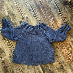 Free People Chunky Knit Blue Sweater Large 98% Cotton